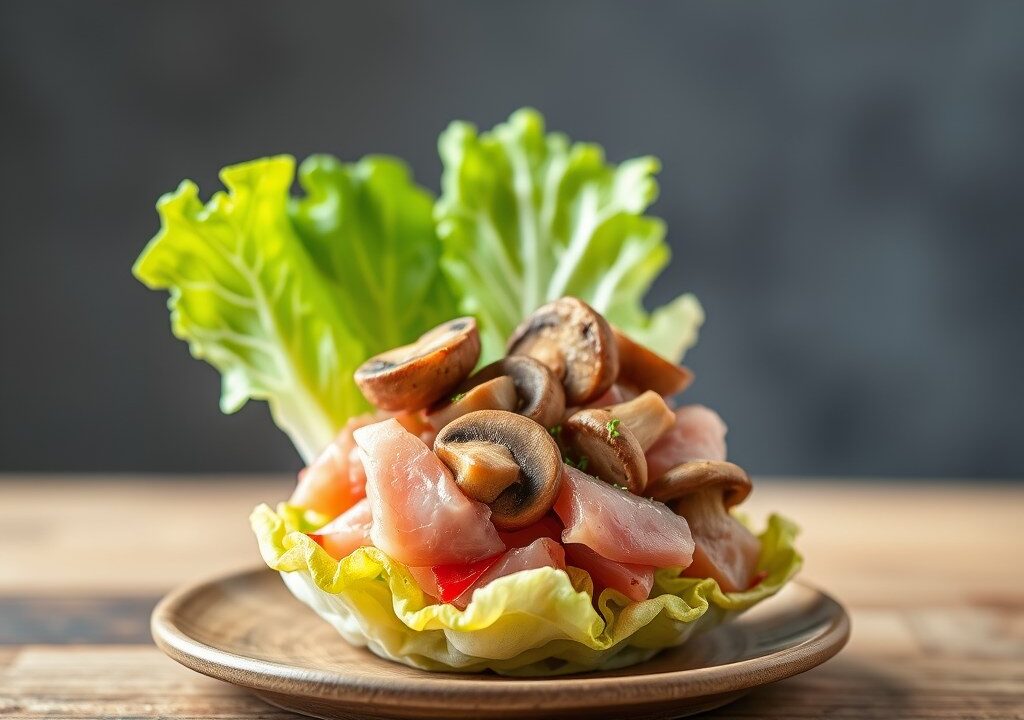 Sla-champignon cocktail, AI-gegenereerde illustratie