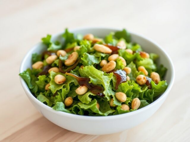 slaatje met vinaigrette en cachanoten