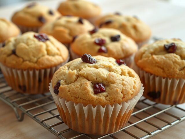 Slanke cranberry- huttenkase-muffins