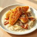 Sliptongfilets met jus van witlof, ham en kaas