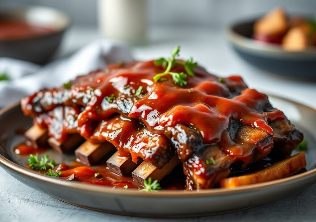 Slowcooker ribs, AI-gegenereerde illustratie