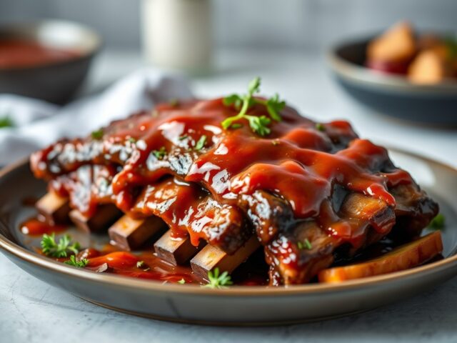 Slowcooker ribs — AI-gegenereerde illustratie