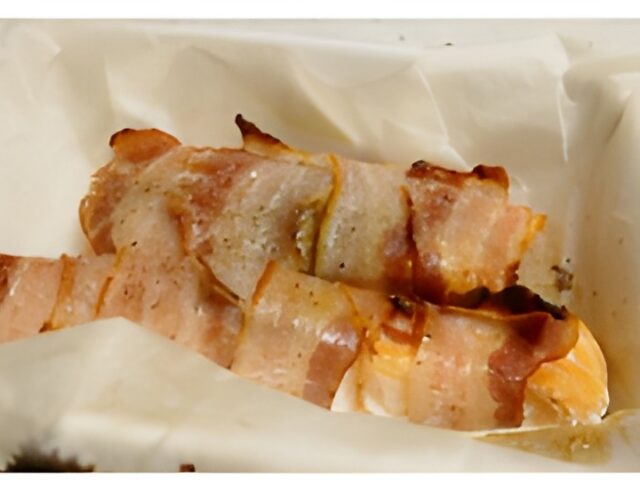 Smeuïge Zalm met Knapperige Bacon uit de oven.