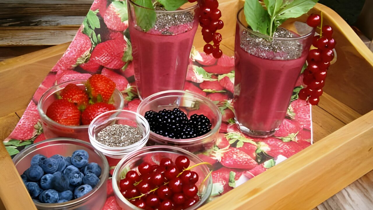 Smoothie met bosvruchten en Chia zaad