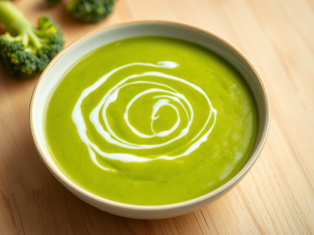 Snelle broccoli soep, AI-gegenereerde illustratie