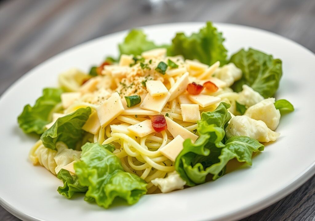 Snelle Caesar Salad, AI-gegenereerde illustratie