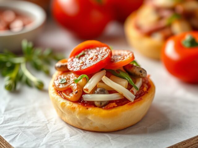 Snelle mini pizza-snack — AI-gegenereerde illustratie