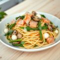 Snelle pasta met zalm
