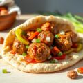 Snelle pita met gekruid gehakt