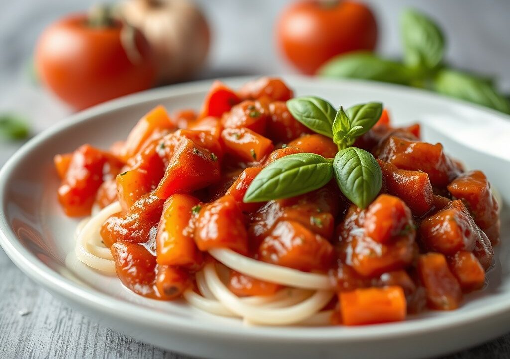 Snelle tomatensaus, AI-gegenereerde illustratie