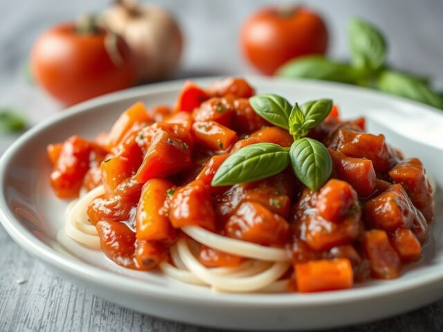 Snelle tomatensaus — AI-gegenereerde illustratie