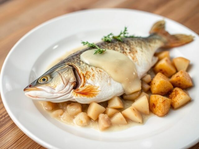 Snoekbaars in Roomsaus met Zuurkool
