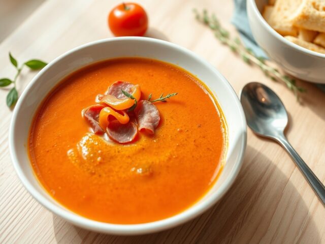 Soep van geroosterde paprika’s