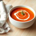 Soep van rode paprika