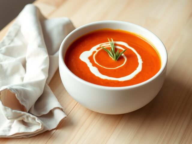 Soep van rode paprika
