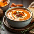 Soep van zoete aardappelen en chorizo
