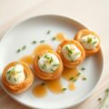 Soesjes met geitenkaas en appelstroop