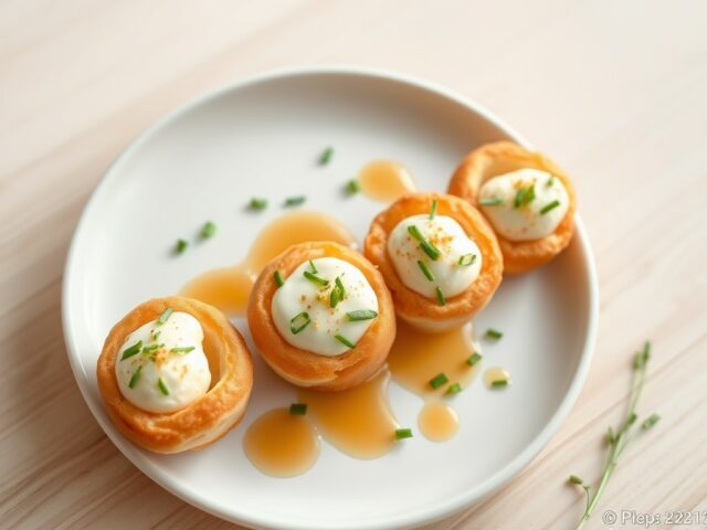Soesjes met geitenkaas en appelstroop