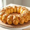 Soesjestaart met custardcrème en noten