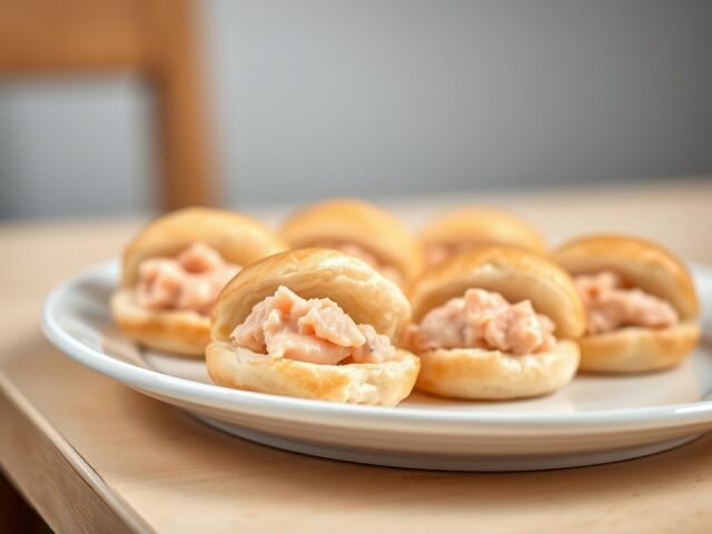 Soezen gevuld met zalm en monchou