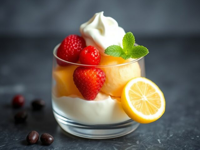 Sorbet met fristi — AI-gegenereerde illustratie