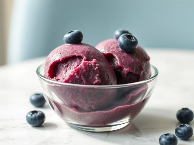 Sorbet van bosbessen en kefir