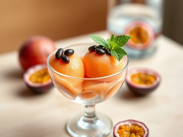 Sorbet van Campari en passievruchten