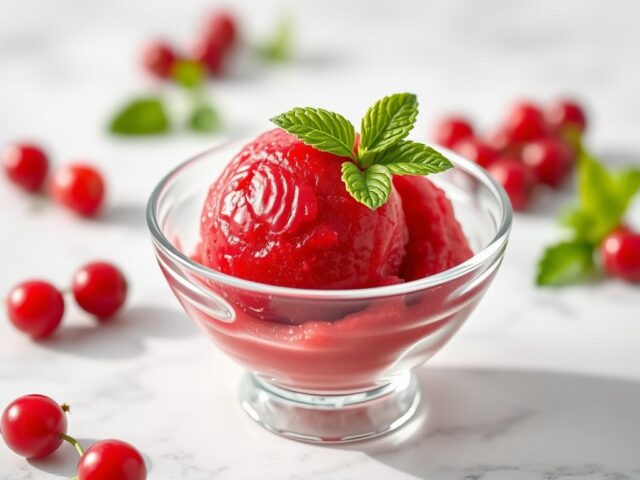 Sorbet van rode bessensap