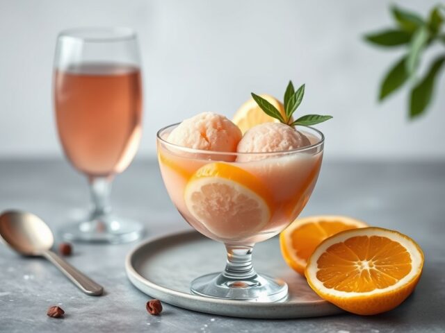 Sorbet van rosé champagne