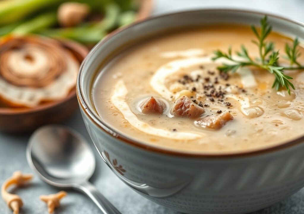 Soupe à l’oignon, AI-gegenereerde illustratie