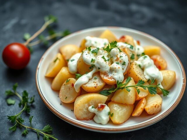 Spaanse aardappel maaltijdsalade