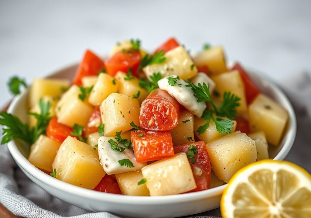 Spaanse aardappelsalade — AI-gegenereerde illustratie