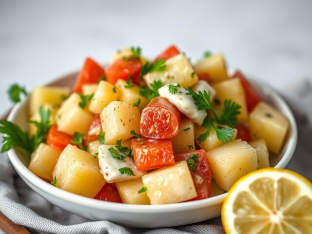 Spaanse aardappelsalade — AI-gegenereerde illustratie