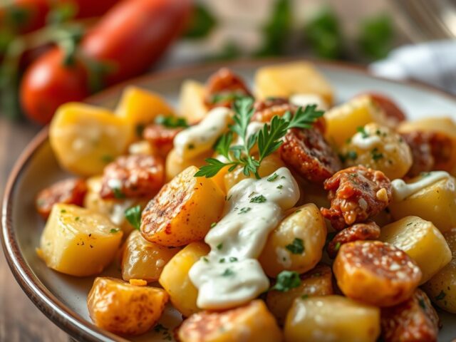 Spaanse aardappelschotel — AI-gegenereerde illustratie