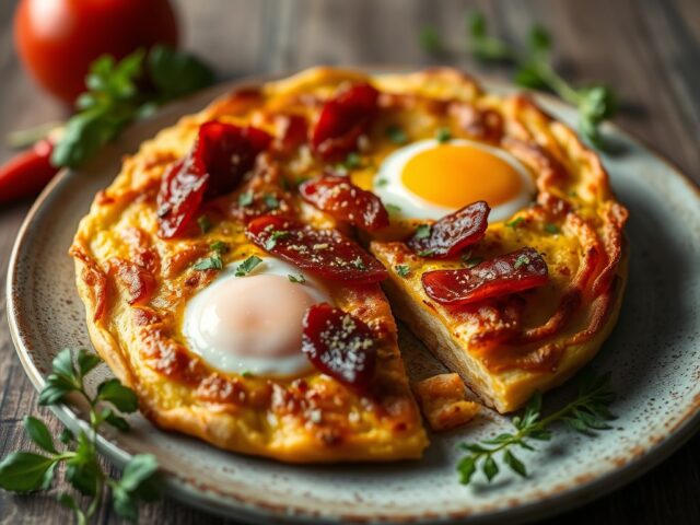 Spaanse aardappeltortilla met bacon