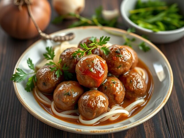 Spaanse gehaktballetjes (Albondigas) — AI-gegenereerde illustratie