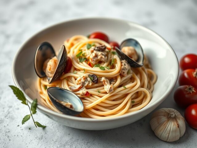 Spaghetti alle vongole e lumache di mor