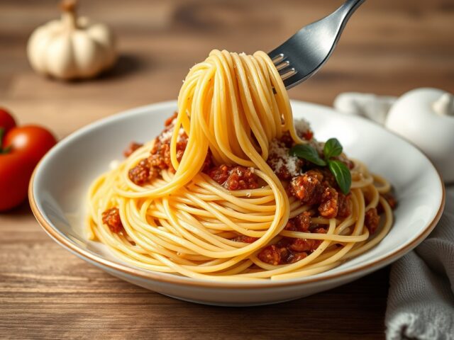 Spaghetti Bolognese — AI-gegenereerde illustratie