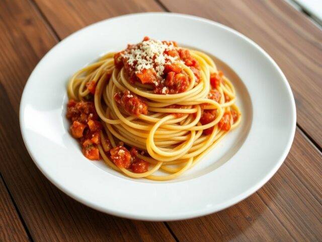 Spaghetti Bolognese (met gehakt van zuivel)