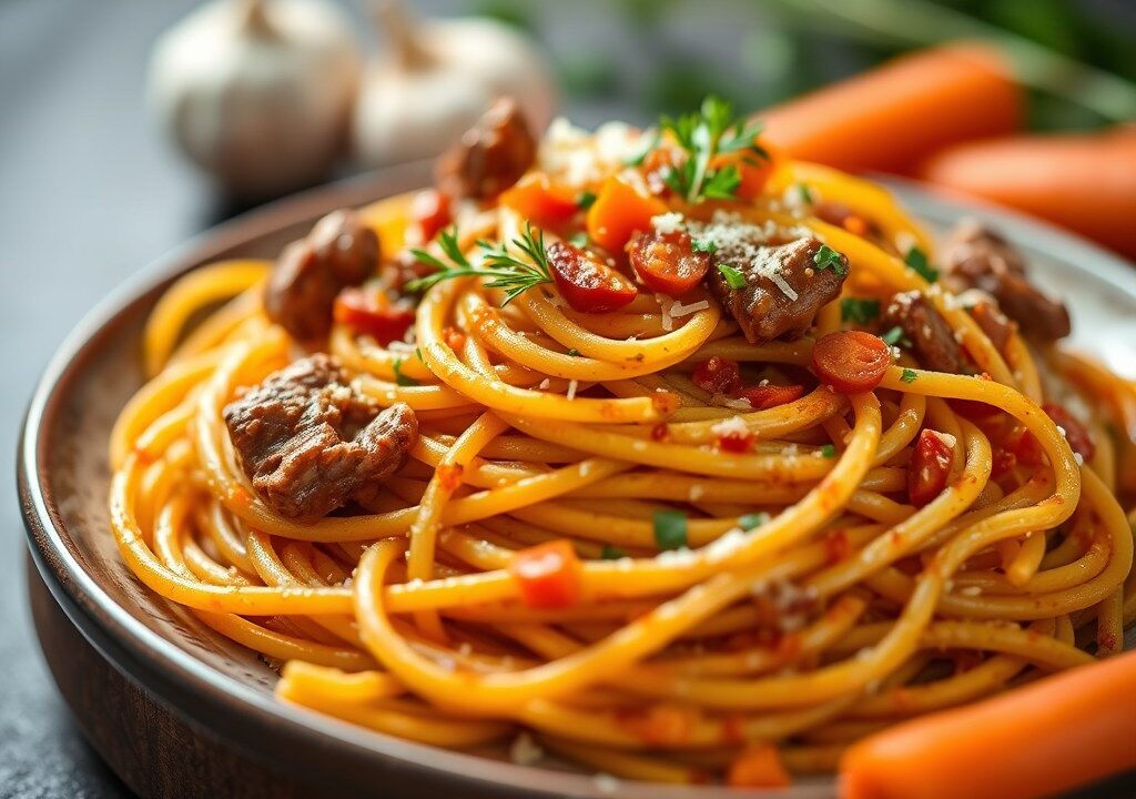 Spaghetti à la Sonja Bakker, AI-gegenereerde illustratie