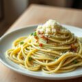Spaghetti met courgettesaus