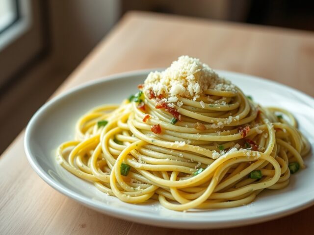 Spaghetti met courgettesaus