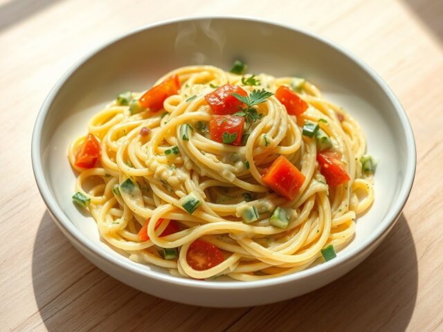 Spaghetti met courgettesaus
