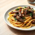 Spaghetti met Marsala en kalfsvlees