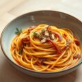 Spaghetti met pastinaak en sinaasappelsaus