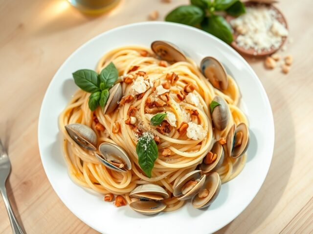 Spaghetti met schelpjes