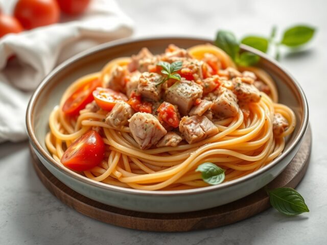 Spaghetti met tonijn (spaghetti con tonno)
