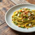 Spaghetti met waterkerspesto
