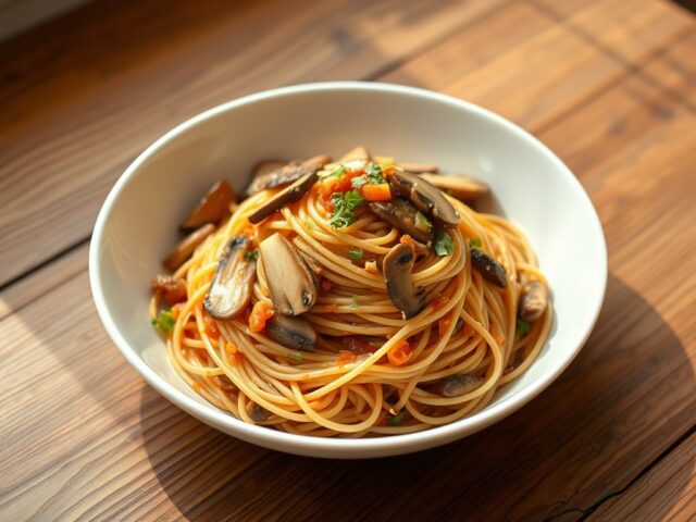Spaghetti met wilde paddestoelen