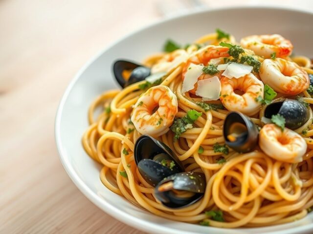 Spaghetti met zeevruchten